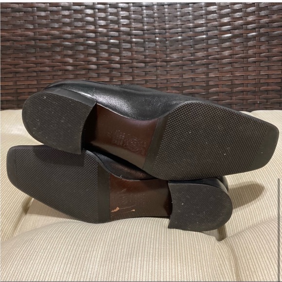 Botticelli | Vintage Made in Italy 100% Black Square Toe Leather Loafer Heels - Picture 8 of 9